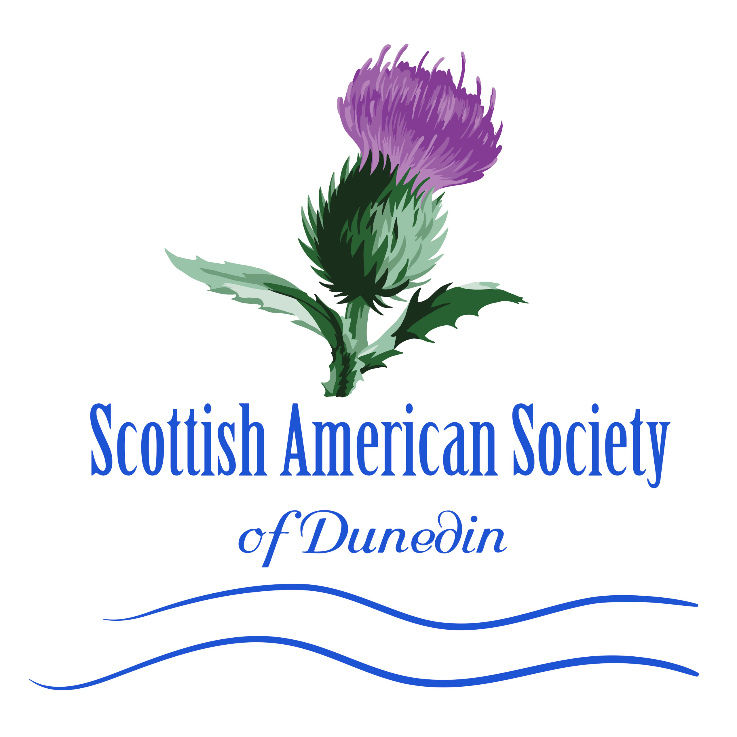 SAS logo with purple thistle